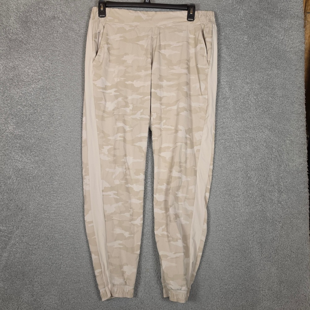 Athleta Brooklyn Textured Jogger Women 16 Beige Camo Excellent Stretch Hiking‎